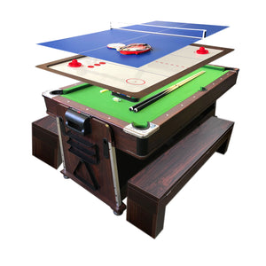 Tavolo da biliardo 7 piedi Multi-gioco verde Air Hockey + Ping pong – Mattew con panche