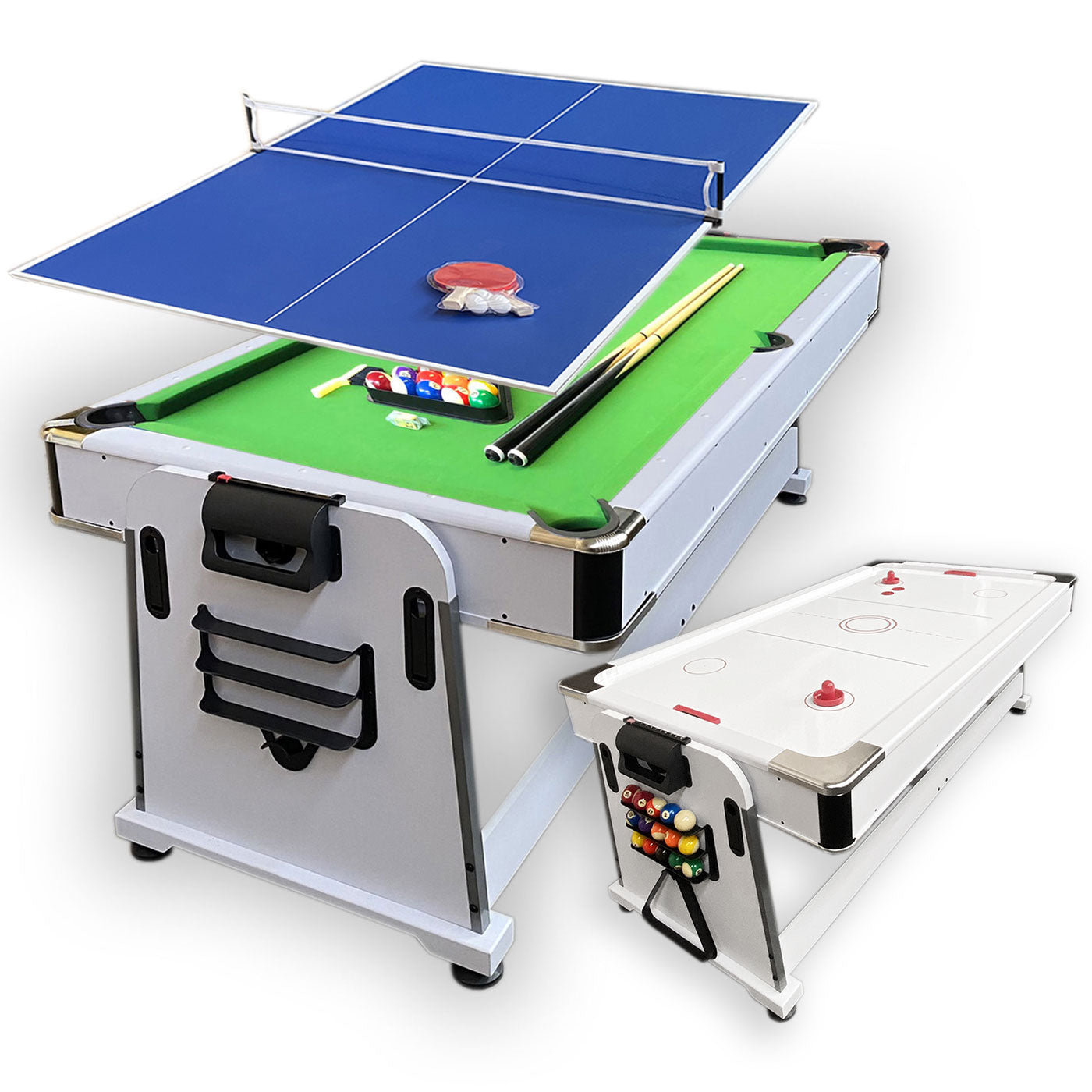 Tavolo da biliardo 7 piedi Multi-gioco verde Air Hockey + Ping pong - Mattew White