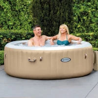 28426EX - Pure Spa Bubble Massage 196X71Cm 4 Posti Con Pompa, Riscaldatore, Sistema Purificazione Acqua