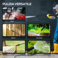 DURHAND Idropulitrice ad Alta Pressione 1600W con Ugello Regolabile e Kit Pulizia, 35x28x65 cm, Blu e Nero