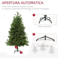 Albero di Natale Artificiale Gigante 150cm Realistico, Decorazione di Natale con 440 Rami, Base Pieghevole e Rimovibile