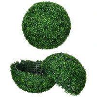 Set di 2 Piante Finte Sfera di Bosso Ø50cm, Decorazione per Interno ed Esterno, Verde