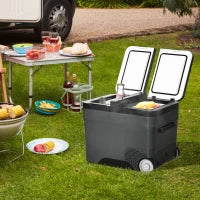 Frigo Portatile Elettrico 45L da 12 Volt con Maniglia e Schermo LCD, 63.2x42x50.8 cm, Grigio