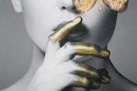 Stampa Su Tela Con Applicazioni -B- Butterly  Cm 80X3.8X120