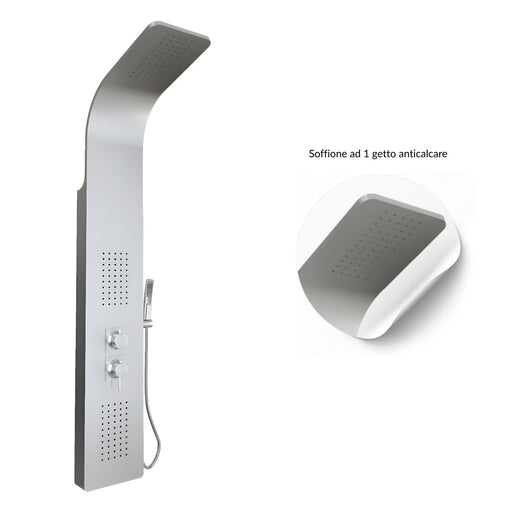 Colonna doccia 3 funzioni acciaio inox 2 bocchette idro lombari l20xp44xh140 001b *** finitura- spazzolato, confezione 1