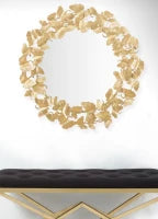 Specchio Foglie Round Cm Ø 87X2,5