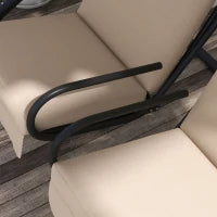 Dondolo da Giardino 2 Posti con Tetto Parasole, in Acciaio e Poliestere, 170x136x170 cm, Beige