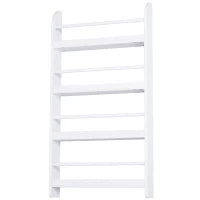 Libreria da Parete con 4 Ripiani in Legno Bianco Impermeabile, Carico Massimo 30kg (59cm x 12cm x 113cm)