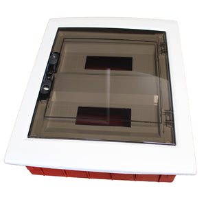 centralino da incasso 24 moduli con portello fumé e telaio estraibile, bianco, 330x420x80 mm, ideale per installazioni elettriche domestiche e professionali