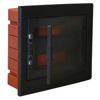 A2ZWORLD centralino da incasso 24 moduli con portello fumé e telaio estraibile, nero, 330x420x80 mm, ideale per installazioni elettriche moderne e professionali