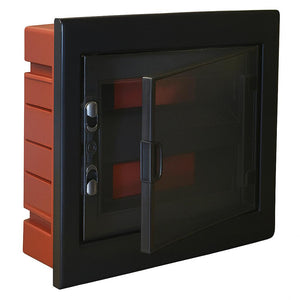 A2ZWORLD centralino da incasso 24 moduli con portello fumé e telaio estraibile, nero, 330x420x80 mm, ideale per installazioni elettriche moderne e professionali