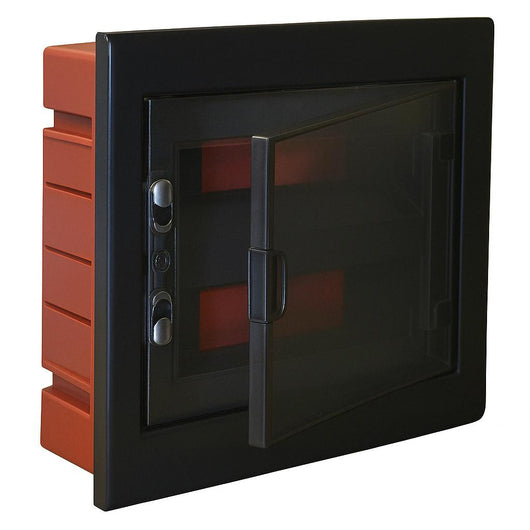 A2ZWORLD centralino da incasso 24 moduli con portello fumé e telaio estraibile, nero, 330x420x80 mm, ideale per installazioni elettriche moderne e professionali