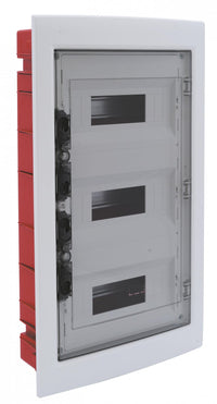 centralino da incasso 36 moduli con portello fumé e telaio estraibile, bianco, 460x500x80 mm, ideale per installazioni elettriche domestiche e professionali