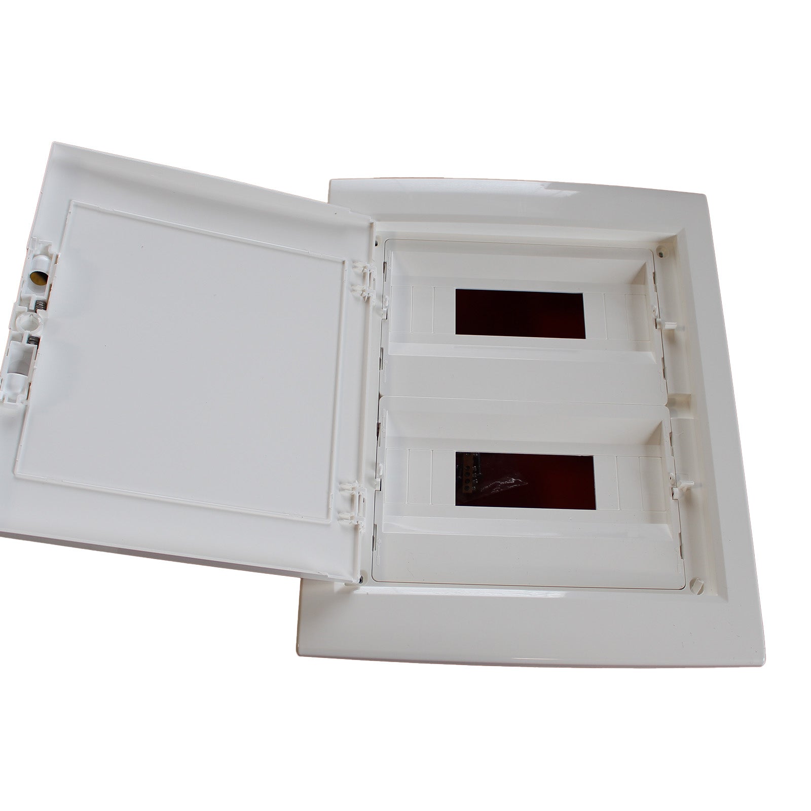 centralino da incasso con portello cieco e telaio estraibile, 24 moduli, 330x420x80 mm, bianco, ideale per installazioni elettriche interne