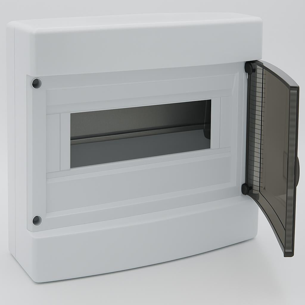 centralino da parete 12 moduli, bianco IP40, 270x190x100 mm, RAL 9016, ideale per installazioni elettriche domestiche e industriali