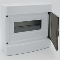 centralino da parete 12 moduli, bianco IP40, 270x190x100 mm, RAL 9016, ideale per installazioni elettriche domestiche e industriali