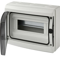 A2ZWORLD centralino da parete 12 moduli con portello fumé, grigio RAL 7035, 280x220x100 mm, IP65, ideale per installazioni elettriche interne ed esterne