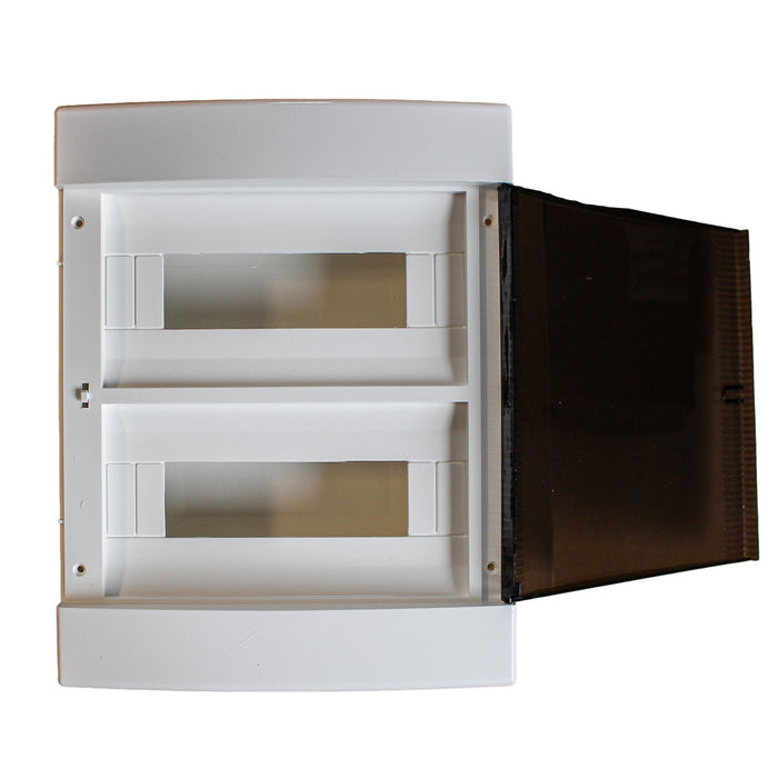 centralino da parete 24 moduli, bianco IP40, 280x350x100 mm, RAL 9016, ideale per installazioni elettriche domestiche e industriali