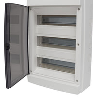 A2ZWORLD centralino da parete 36 moduli con portello fumé, grigio RAL 7035, 400x400x140 mm, IP65, ideale per installazioni elettriche interne ed esterne