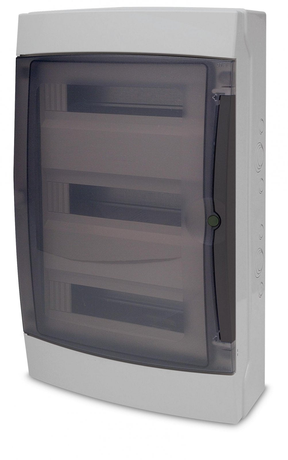 A2ZWORLD centralino da parete 36 moduli con portello fumé, grigio RAL 7035, 400x400x140 mm, IP65, ideale per installazioni elettriche interne ed esterne