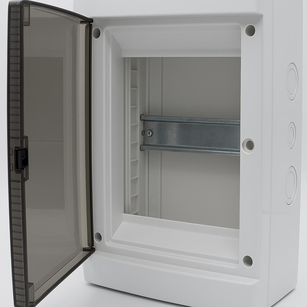 centralino da parete 4 moduli, bianco IP40, 150x170x100 mm, RAL 9016, ideale per installazioni elettriche domestiche e industriali