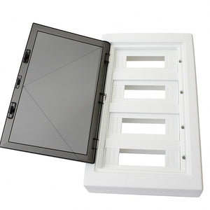 A2ZWORLD centralino da parete 72 moduli, bianco IP40, 400x840x140 mm, RAL 9016, ideale per installazioni elettriche domestiche e industriali