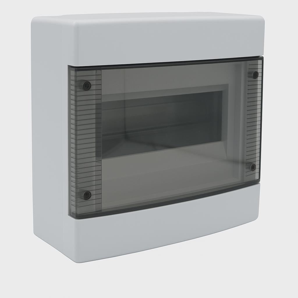 A2ZWORLD centralino da parete 8 moduli, bianco IP40, 200x180x100 mm, RAL 9016, ideale per installazioni elettriche domestiche e industriali