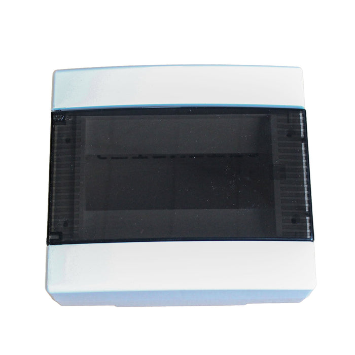 centralino da parete 8 moduli, bianco IP40, 200x180x100 mm, RAL 9016, ideale per installazioni elettriche domestiche e industriali