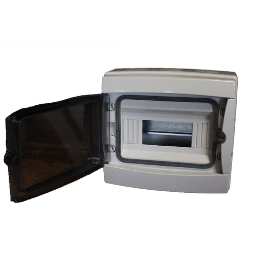 A2ZWORLD centralino da parete 8 moduli con portello fumé, grigio RAL 7035, 200x180x100 mm, IP65, ideale per installazioni elettriche interne ed esterne