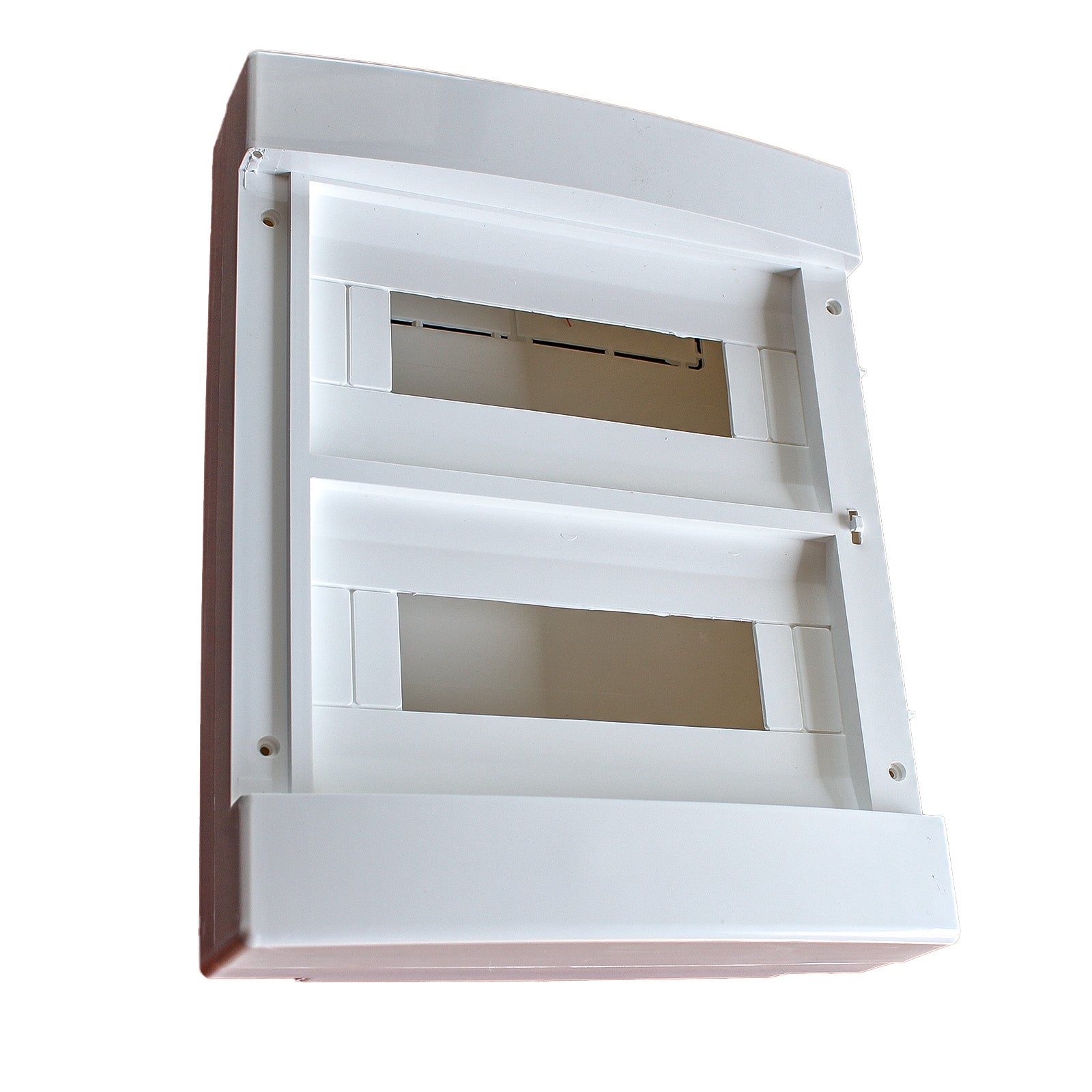 centralino da parete senza portello 24 moduli, grigio RAL 7035, 250x340x95 mm, IP40, ideale per installazioni elettriche interne