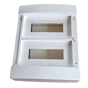 centralino da parete senza portello 24 moduli, grigio RAL 7035, 250x340x95 mm, IP40, ideale per installazioni elettriche interne