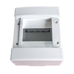 centralino da parete senza portello 6 moduli, grigio RAL 7035, 145x155x85 mm, IP40, ideale per installazioni elettriche interne