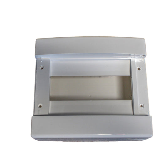 centralino da parete senza portello 8 moduli, grigio RAL 7035, 180x180x95 mm, IP40, ideale per installazioni elettriche interne