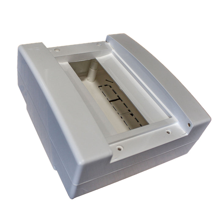 centralino da parete senza portello 8 moduli, grigio RAL 7035, 180x180x95 mm, IP40, ideale per installazioni elettriche interne