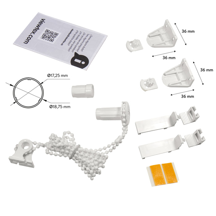 VIEWTEX Tenda a rullo Easy Fix Traslucida Ecofuture (100% tessuto riciclato) Bianco 60 X 190cm - Made in Europe - 5 anni di garanzia