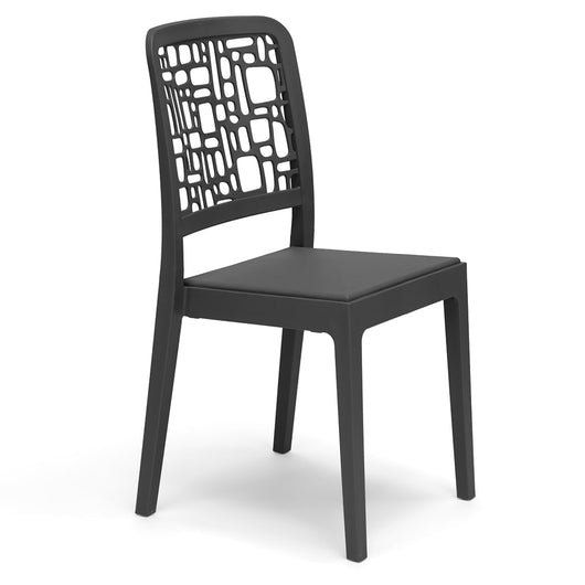 Sedia in polipropilene MEDEA, impilabile, resistente ai raggi UV, design moderno, ideale per sala da pranzo, cucina, sala d’attesa, bar, ristoranti o giardino, colore Antracite
