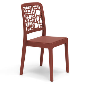 Sedia in polipropilene MEDEA, impilabile, resistente ai raggi UV, design moderno, ideale per sala da pranzo, cucina, sala d’attesa, bar, ristoranti o giardino, colore Mattone