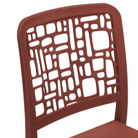 Sedia in polipropilene MEDEA, impilabile, resistente ai raggi UV, design moderno, ideale per sala da pranzo, cucina, sala d’attesa, bar, ristoranti o giardino, colore Mattone