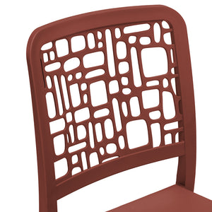 Sedia in polipropilene MEDEA, impilabile, resistente ai raggi UV, design moderno, ideale per sala da pranzo, cucina, sala d’attesa, bar, ristoranti o giardino, colore Mattone