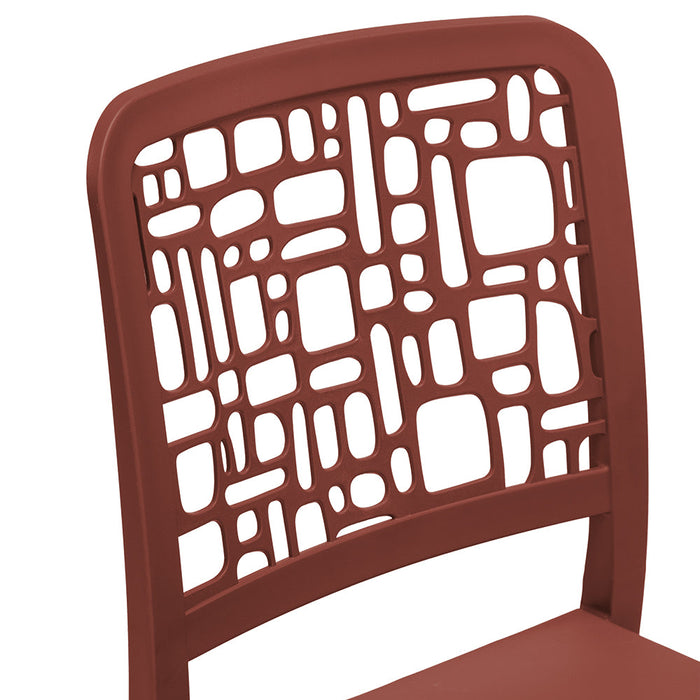 Sedia in polipropilene MEDEA, impilabile, resistente ai raggi UV, design moderno, ideale per sala da pranzo, cucina, sala d’attesa, bar, ristoranti o giardino, colore Mattone