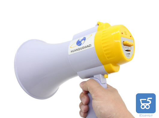 Megafono Portatile Registratore Vocale Musiche Integrate Portata 200 Metri