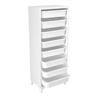 Cassettiera 'Lurøy' Organizzatore con 8 Cestini Estraibili - Mobile a Torre Contenitore - Bianco [en.casa]