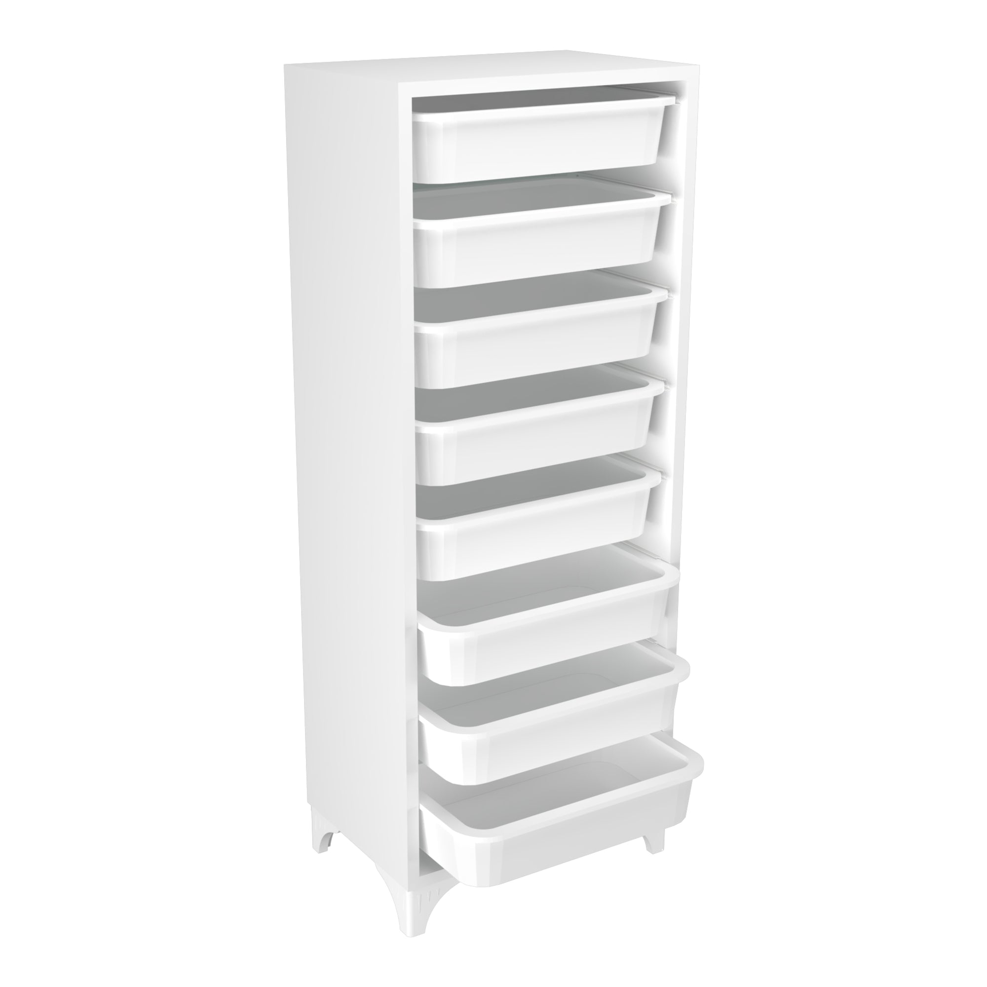 Cassettiera 'Lurøy' Organizzatore con 8 Cestini Estraibili - Mobile a Torre Contenitore - Bianco [en.casa]