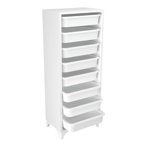 Cassettiera 'Lurøy' Organizzatore con 8 Cestini Estraibili - Mobile a Torre Contenitore - Bianco [en.casa]
