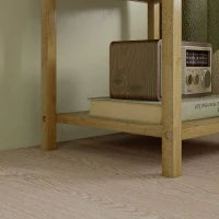 Set 2 Comodini con 2 Cassetti e Ripiano Inferiore in stile Nordico, in Bambù, 40x34x60 cm