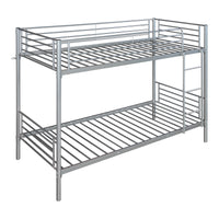 Letto a Castello Soppsar a 2 Posti con Barriera Anticaduta e Scaletta 200 x 90 cm - Argento [en.casa]