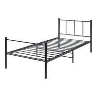 Letto Singolo Laos 90x200 cm con Testiera e Pediera - Acciaio Nero [en.casa]