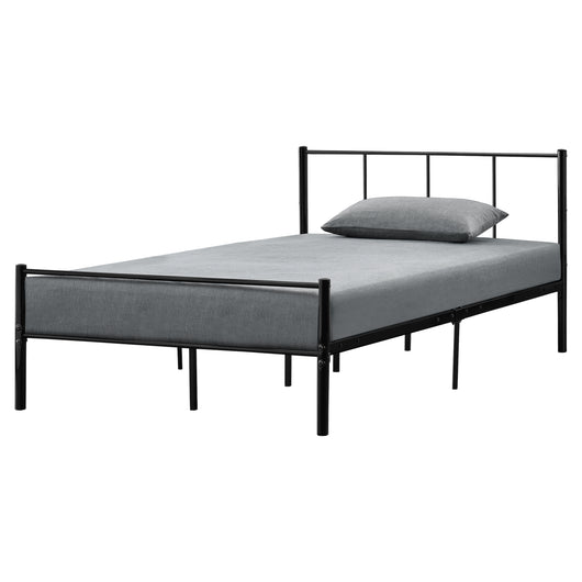 Letto 1 Piazza e Mezza Laos 120x200 cm con Testiera e Pediera - Acciaio Nero [en.casa]