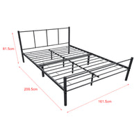 Letto Matrimoniale Laos con Materasso 160x200 cm Letto in Acciaio con Testiera e Pediera - Nero [en.casa]