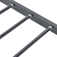 Struttura Letto Singolo 90x200 cm in Acciaio con Testiera e Pediera - Grigio Scuro Opaco [en.casa]